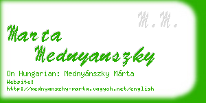 marta mednyanszky business card