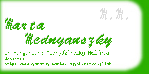 marta mednyanszky business card